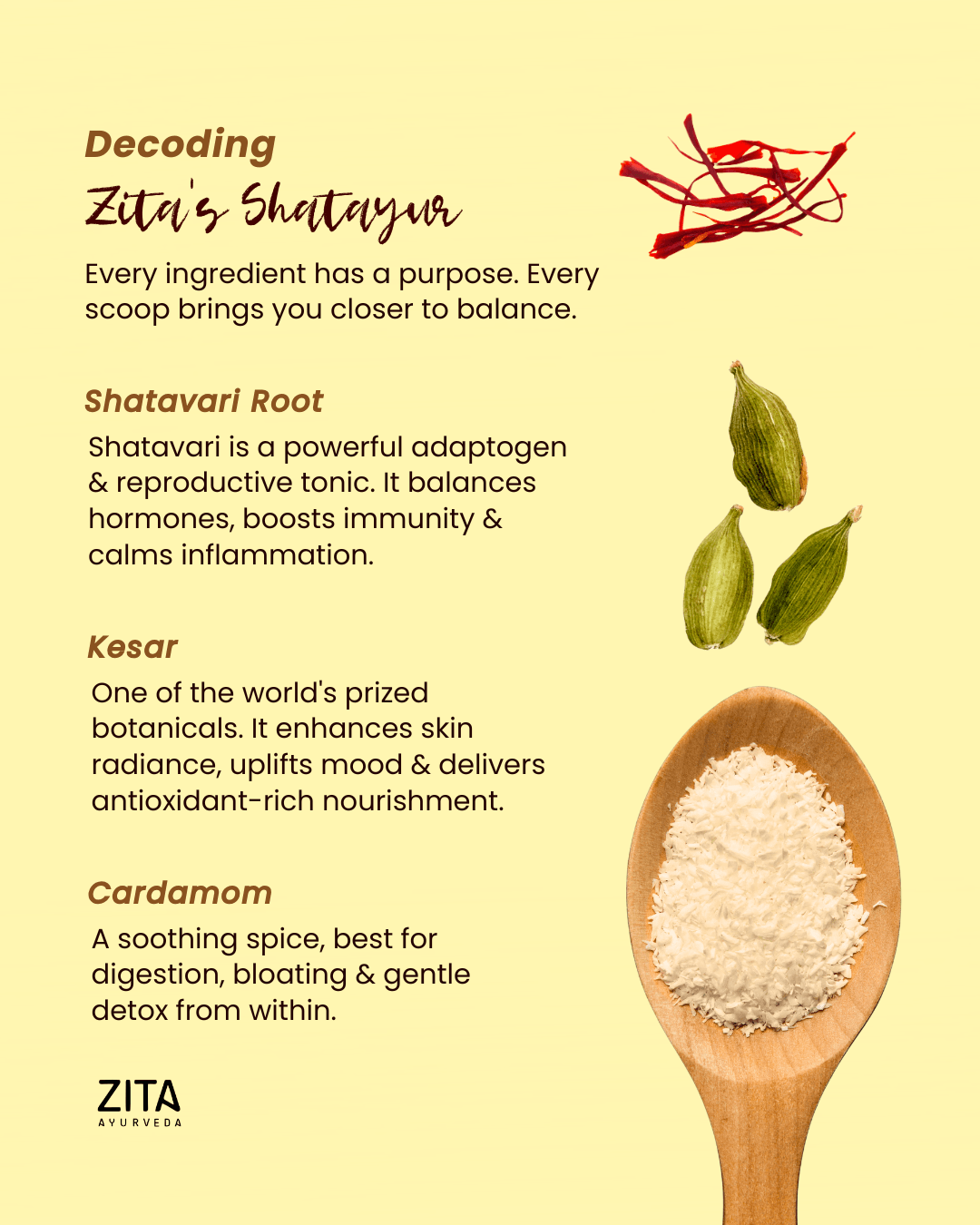 Zita Ayurveda Shatayur – Immunity Booster with Saffron & Cardamom - 100 gms