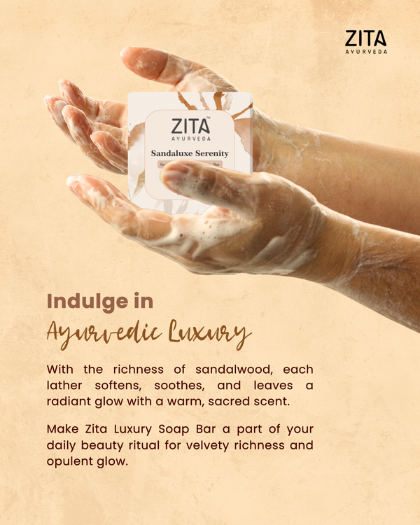 Zita Ayurveda Sandaluxe Serenity Sandalwood Luxury Artisan Soap Bar