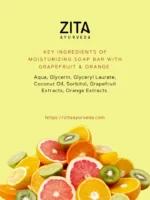 Zita Ayurveda Moisturizing Soap Bar With Grapefruit & Orange - 100 gms