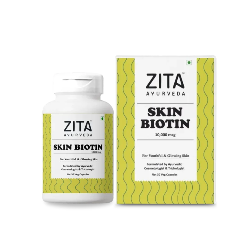 Zita Ayurveda Skin Biotin for Youthful & Glowing Skin - 30 Veg Capsules