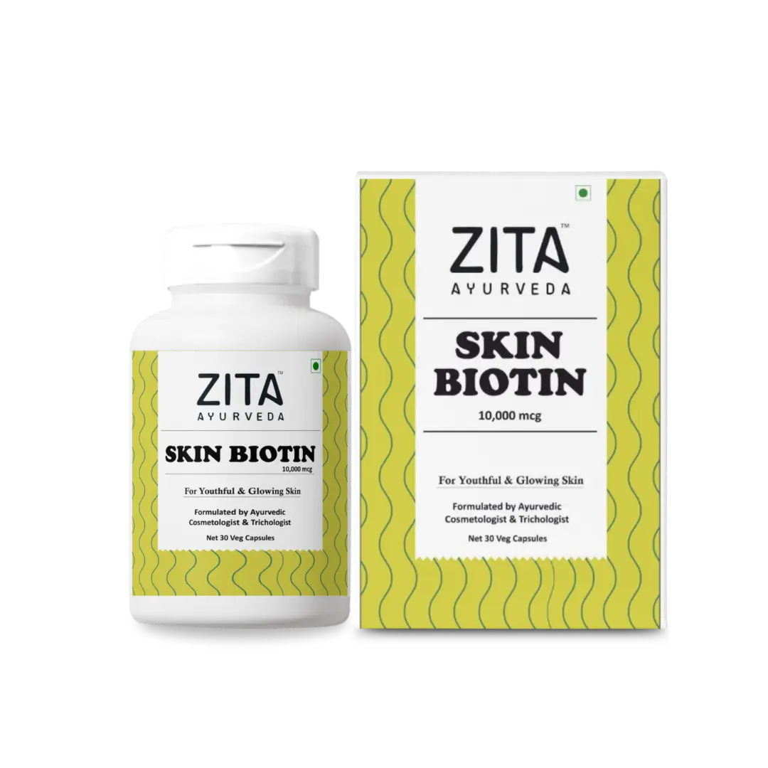Zita Ayurveda Skin Biotin for Youthful & Glowing Skin - 30 Veg Capsules