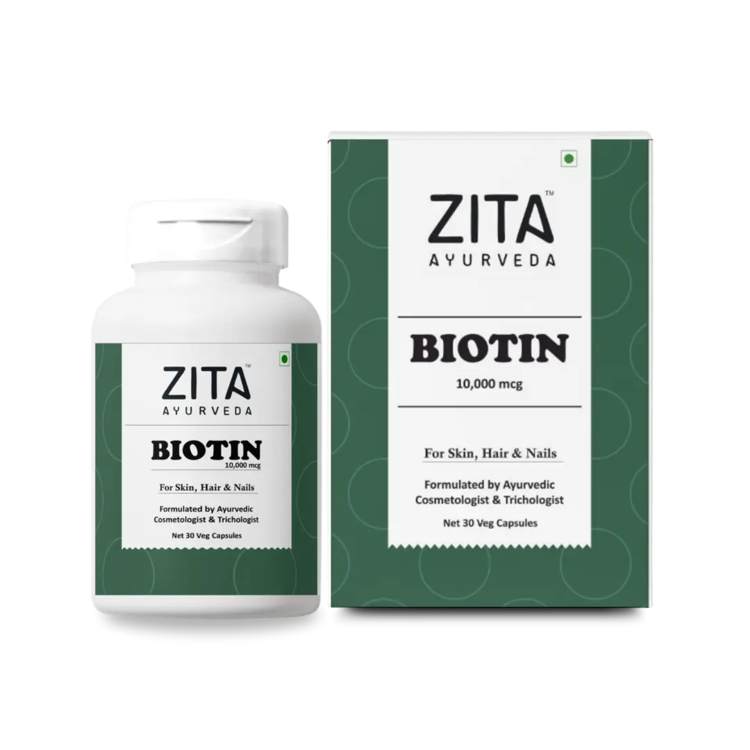 Zita Ayurveda Biotin for Skin, Hair & Nails - 30 Veg Capsules