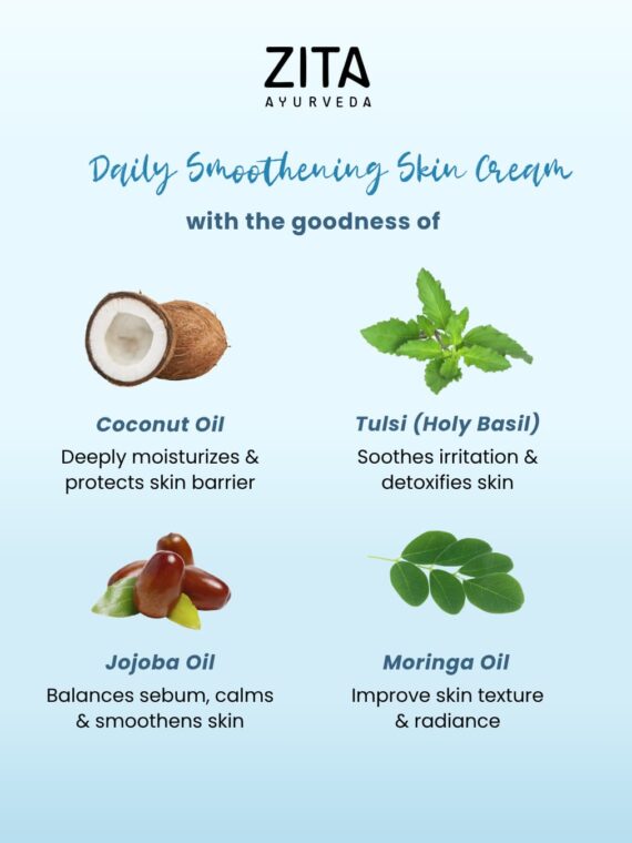 Zita Ayurveda Daily Smoothing Skin Cream with Grapeseed Oil - 50 gms