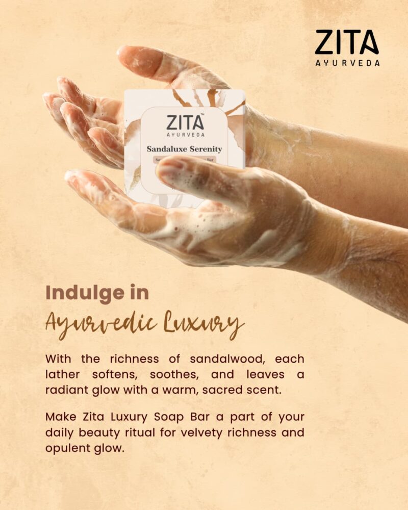 Zita Ayurveda Sandaluxe Serenity Sandalwood Luxury Artisan Soap Bar